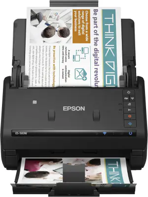 Scanner Epson WorkForce ES-500W, Full Color, Duplex, ADF de 50 hojas,, inalámbrico, OCR, Wi-Fi, Compatible con Windows y Mac