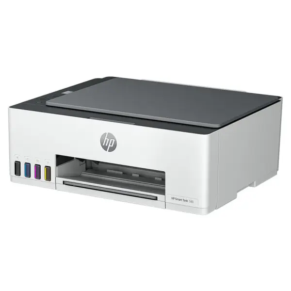 Impresora HP Multifuncional Smart Tank 580, 12 ppm, USB 2.0, Bluetooth, WiFi, Pantalla 1.2", Color/BNegro, A4